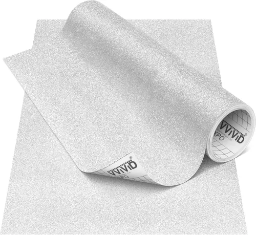 Vista 9 de VViViD Glitter Silver DECO65 - Rollo de vinilo adhesivo permanente para manualidades (6 pies x 1 pie)