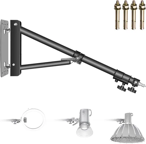 Vista 9 de Neewer Brazo de Pared de Montaje en Pared 15-23.6 pulgadas/38-60 Centímetros Longitud Ajustable con Adaptador Universal de 1/4 Pulgada a 3/8 Pulgada