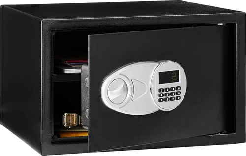 Vista 11 de Amazon Basics Caja fuerte de seguridad pequeña y delgada para cajón de escritorio con teclado electrónico programable, 0.1 pies cúbicos, caja fuerte