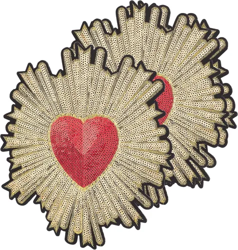 Vista 6 de INFUNLY Parche de diamantes de imitación de corazón con cuentas de 3 piezas