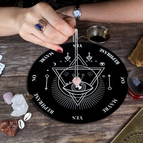Vista 6 de Jetec Juego de tablero de péndulo de madera con péndulo de cristal, 3.9 Negro