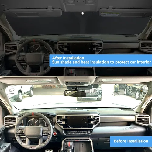 Vista 5 de Parasol para parabrisas, para ventana delantera, accesorios para camioneta, visera solar, protector UV, cubierta de protección contra el calor