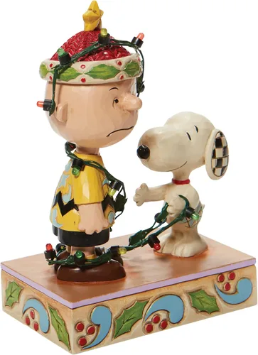 Vista 3 de Enesco Peanuts by Jim Shore Charlie Brown - Figura iluminada de Charlie Brown, 5.875 pulgadas, multicolor