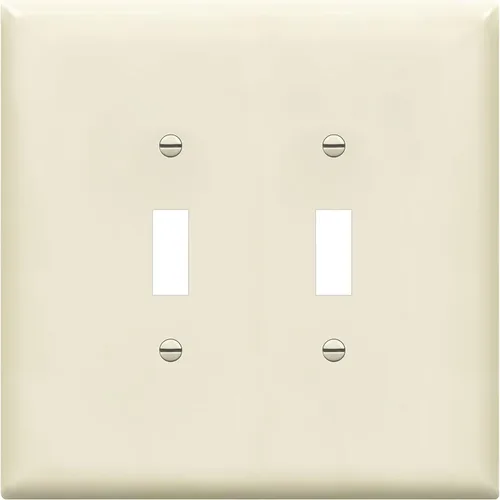 Vista 13 de ENERLITES Placa de Interruptor de Pared Doble, Placa de Interruptor de Palanca, 2-Gang Tamaño Mediano 4.88" x 4.92", Policarbonato Termoplástico