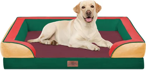 Vista 94 de Comfort Expression - Cama ortopédica para perros medianos de 30x20 pulgadas, cama impermeable de espuma de huevera para mascotas medianas