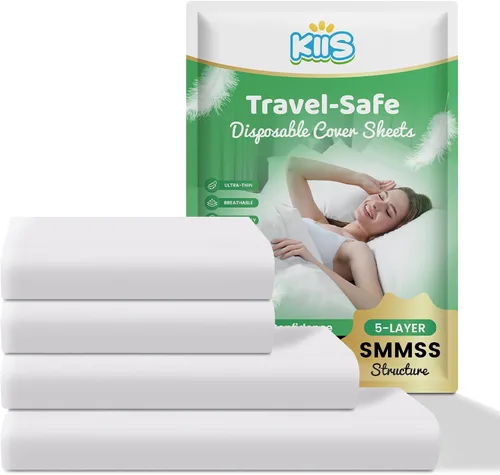 KIIS Fundas Desechables Travel-Safe para Viajes, Sábana de Cama Desechable, Funda de Edredón/Consolador Desechable, Fundas de Almohada Desechables,