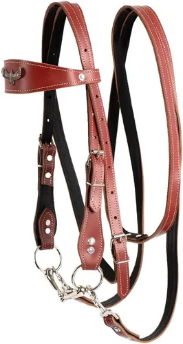 Vista 7 de Brida de cuero para caballos, bridas ajustables para caballos con puntas y riendas de cuero desmontables