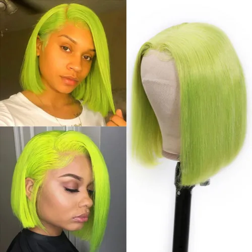 Vista 20 de Pelucas de cabello humano Bob de Beauty Forever, rubia con raíces marrones, parte lateral, corte recto, 7x5 encaje HD, adiós a los nudos, peluca Bob