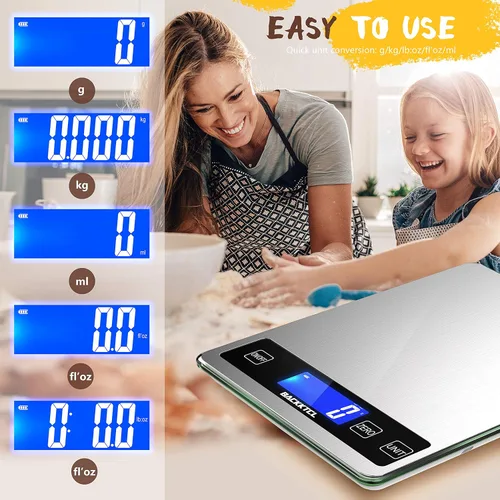Vista 3 de Báscula digital de cocina ''Cooking Master' de 22 libras, la báscula de alimentos mide en gramos y onzas para cocinar y hornear, graduación precisa