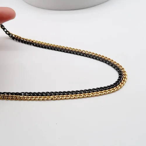 Vista 3 de 3 collares de cadena de acero inoxidable para hombre y mujer, de 18, 20, 22, 24 pulgadas