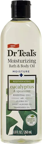 Vista 2 de Dr. Teals - Juego de regalo variado de aceites de baño y cuerpo (paquete de 3, 8.8 onzas cada una) - Eucalipto rejuvenecedor, manteca de karité