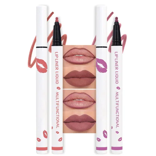 Vista 29 de evpct Lápiz Marcador de Línea de Labios Líquido de Larga Duración, Resistente al Agua, Rojo Oscuro Mate, Marcador de Línea de Labios y Lápiz Labial