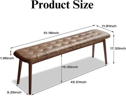 Vista 3 de Banco de comedor de madera de roble macizo para cocina, comedor, asientos de sala de estar, juegos de mesa y sillas, muebles de dormitorio