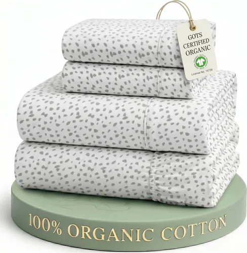 Vista 73 de LANE LINEN - Juego de 2 sábanas de fibras largas 100 % algodón orgánico, percal de fibras largas, ultrasuave y transpirable, para colchones de hasta
