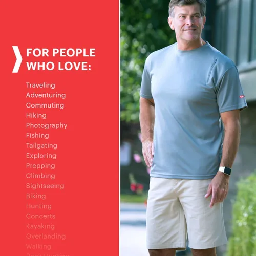 Vista 3 de SCOTTeVEST Short cargo oculto para hombre, 8 bolsillos ocultos, carga para viajes y más