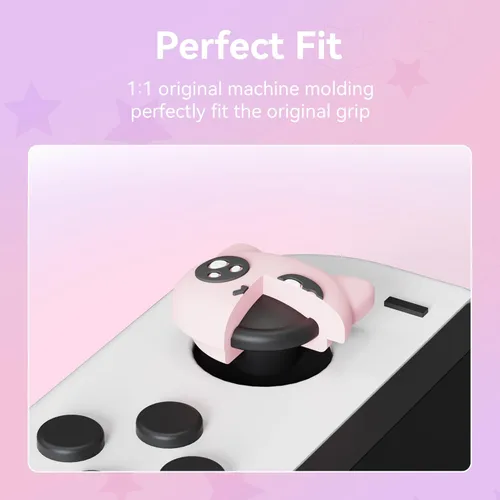 Vista 3 de GeekShare Tapas de agarre de pulgar para interruptor, 4 tapas de silicona con forma de gato, cubierta suave para palanca de pulgar compatible