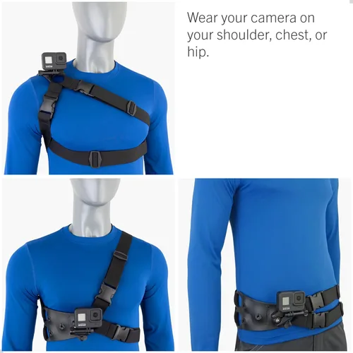 Vista 4 de 360 - Soporte de hombro para GoPro y otras cámaras de acción Fits GoPro, DJI Osmo (Action 6, Action 5 Pro, 4, 3), Insta360