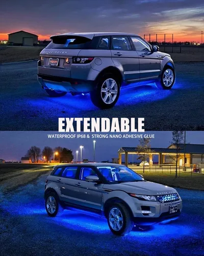 Vista 3 de Tiras de Luces LED de 12V de 12" Conectables, Tiras de Luces LED Azules para Autos, Motocicletas, Carrito de Golf, Barco, Marino, Impermeables, Tira