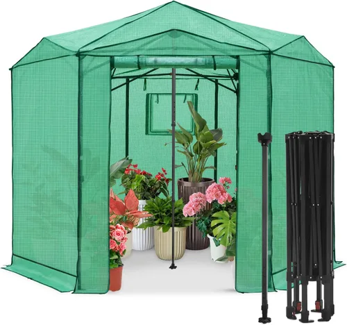Vista 30 de EAGLE PEAK - Invernadero instantáneo emergente, para plantas de interior y exterior, con puertas con cremallera enrollables y ventanas laterales