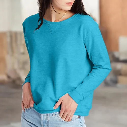Vista 8 de Hanes ComfortSoft EcoSmart - Sudadera con capucha para mujer, color blanco Violeta jaspeado (Violet Splendor Heather)