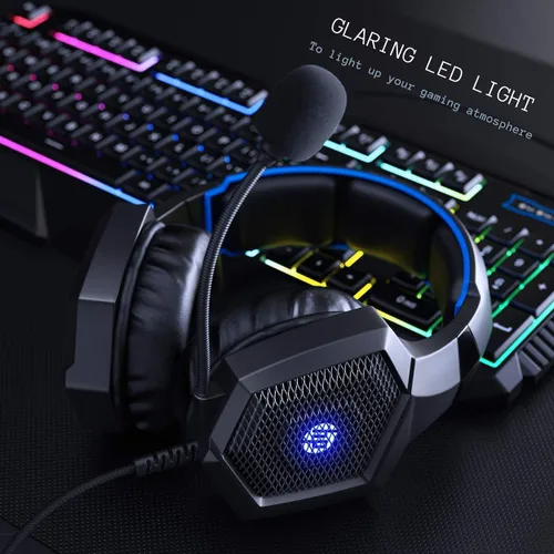 Vista 6 de HP Auriculares estéreo para juegos PC sobre la oreja Auriculares de sonido envolvente 7.1 con micrófono para PCMacLaptop Gamer Headset con micrófono