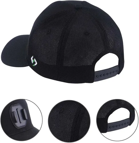 Vista 5 de Smatree Gorra de béisbol de malla compatible con Gopro Hero 13/12/11/10/9/8/7/6/5/5 Session/4/3+/3/2/1/DJI OSMO Action 5 Pro/4/3, material de lana