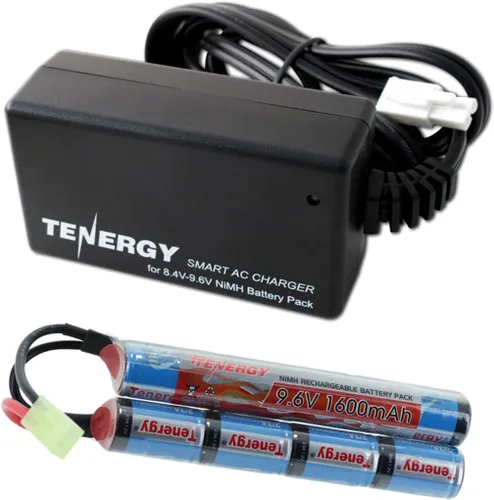 Tenergy Combo 9.6V 1600mAh Butterfly Mini NiMH Batería + 8.4V-9.6V NiMH Smart Charger