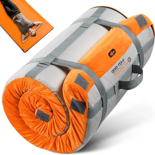 Vista 39 de GAIALOOP Colchón de Espuma Viscoelástica de 3 Pulgadas para Acampar, Almohadilla de Dormir de Doble Capa Gruesa para Coche, Tienda, Cama