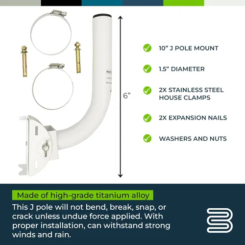 Vista 3 de Bolton Technical Accesorio de montaje en poste en J de 10 pulgadas para antena exterior