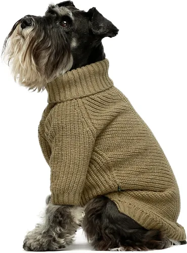 Vista 12 de Fitwarm Suéter de cuello alto para perro, abrigo térmico de punto para mascotas, ropa de invierno para perros pequeños, ropa de gato, negro, XS