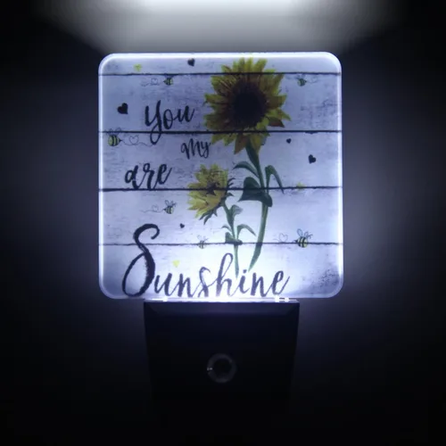 Vista 3 de Luz nocturna LED enchufable de girasol, luces nocturnas inteligentes con sensor de atardecer a amanecer, enchufe a la pared, luces nocturnas de bajo