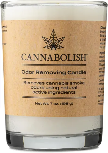 Vista 9 de Cannabolish Vela eliminadora de olores de humo de lavanda, 7 onzas, ingredientes naturales