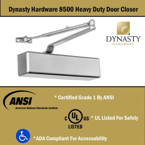 Vista 6 de Dynasty Hardware Cierrapuertas, Cierrapuertas Hidráulico Comercial de Servicio Pesado Grado 1, Cierre Automático, Tamaño de Resorte Ajustable 1-6