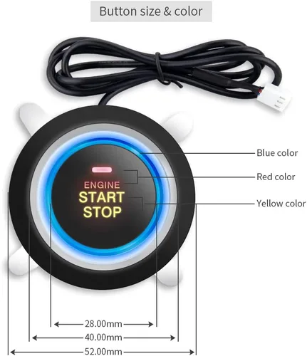 Vista 5 de Easyguard EC003N-V-1 PKE - Alarma de robo de coche con entrada pasiva sin llave, botón de arranque remoto, botón de arranque/parada, arrancador DC12V