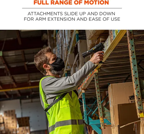 Vista 6 de Ergodyne Squids 3138 - Arnés acolchado para escáner de código de barras, cordón de anclaje para escáneres de código de barras, diseño de separación