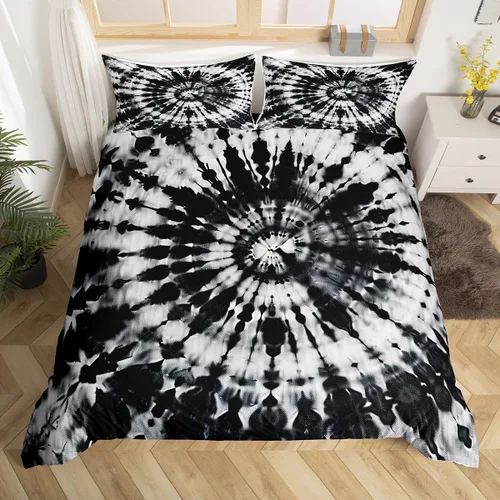 Vista 13 de Juego de funda de edredón con diseño de calavera, tamaño individual, con estampado de polillas, estilo gótico, funda de edredón para adolescentes