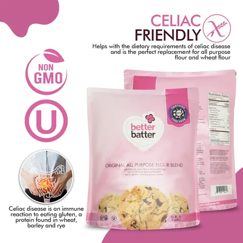 Vista 5 de Better Batter Mezcla de harina original multiusos, taza certificada sin gluten para hornear alternativa a la harina regular, 2.5 libras + mezcla