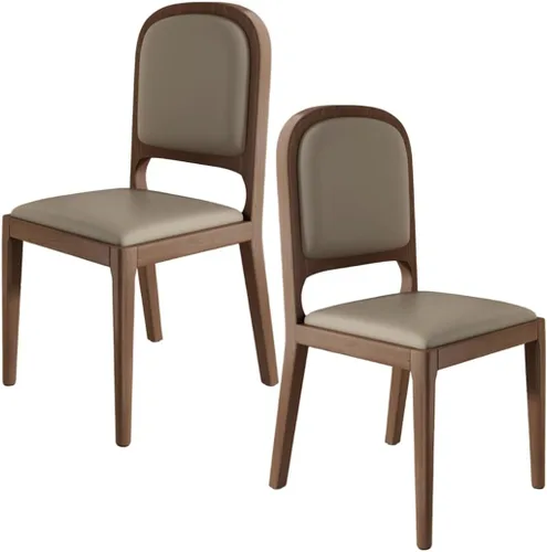 Vista 12 de YVYKFZD Solid Wood Dining Chairs, Armless Kitchen Chairs Set, Leather Upholstered Dining Room Chair, Minimalist Living Room Chair, for Offices