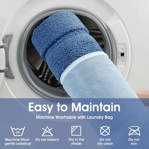 Vista 19 de Tapetes de baño, felpa ultra suave, de microfibra esponjosa, absorbente, parte trasera antideslizante, lavable a máquina, tapetes para suelo de Azul