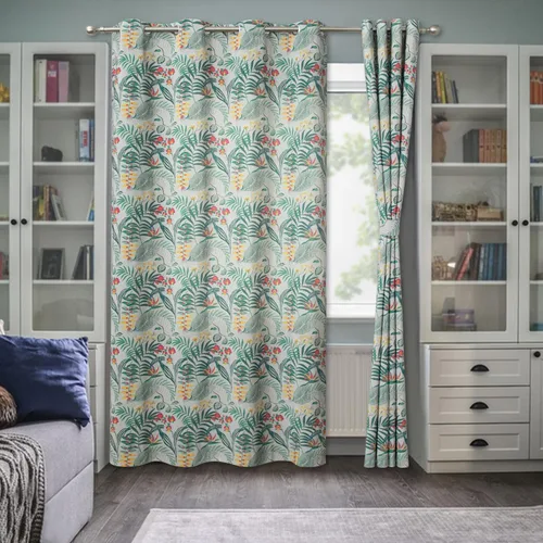 Vista 11 de VOGOL Cortinas insonorizadas con estampado de pájaros y hojas, cortinas de oscurecimiento de habitación para comedor, 2 paneles, 52 x 63 pulgadas