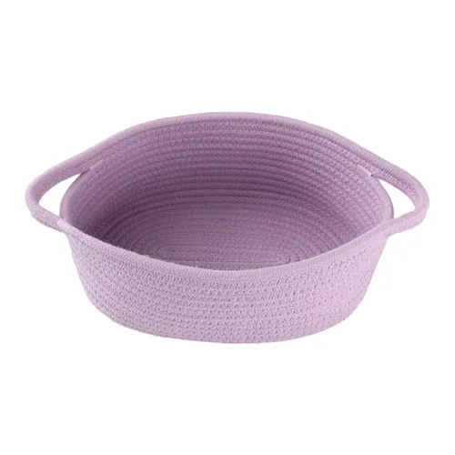 Vista 8 de XUANGUO Cesta Pequeña Tejida Linda Ovalada de Cuerda de Algodón Cesta de Regalos con Asa Cestas de Almacenamiento de Mimbre Vacías para Bebé Caja
