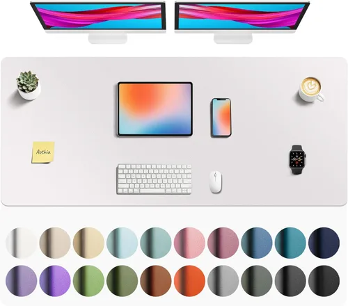 Vista 593 de Aothia Protector de escritorio de cuero, alfombrilla para mouse, alfombrilla de escritorio de oficina, 31.5 x 15.7 pulgadas, secante de escritorio