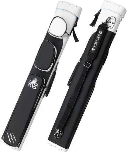 KONLLEN 2x4 Hard Pool Cue Case – Professional Billiards Cue Case for 2 Butts & 4 Shafts, Durable Hard Shell Cue Bag with Adjustable Shoulder Strap,