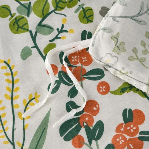 Vista 9 de Juego de ropa de cama individual 100% microfibra cepillada chic con flores, 3 piezas - Funda de edredón y 2 fundas de almohada con cierre