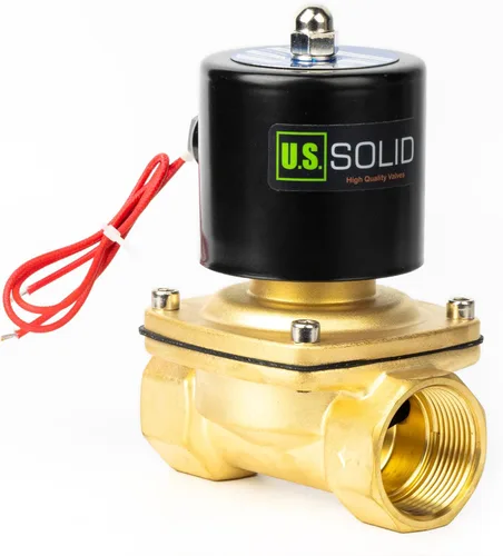 Vista 11 de U.S. Solid 1" válvula electromagnética eléctrica de latón 110V CA normalmente cerrada aire no potable aceite de agua diesel