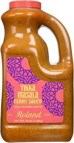 Roland Foods Tikka Masala Salsa de curry, comida importada especial, jarra de 70 onzas