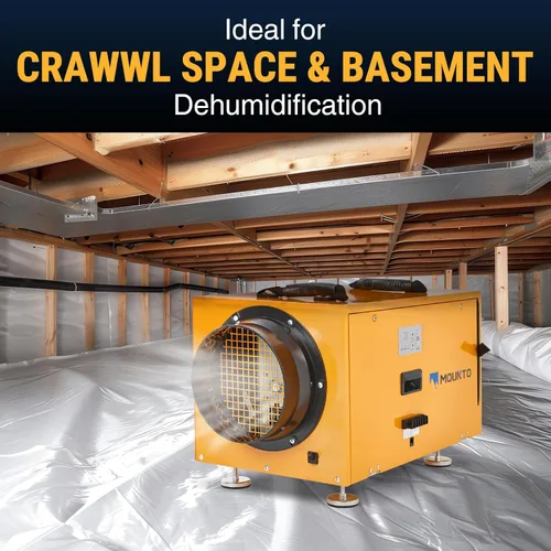 Vista 3 de MOUNTO Deshumidificador de espacio de arrastre de 140 PPD - Deshumidificador comercial de sótano con descongelación automática, diseño compacto