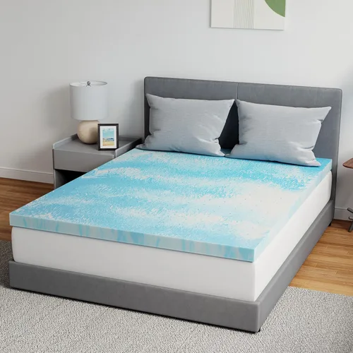Vista 10 de Novilla Cubrecolchón de espuma viscoelástica tamaño individual – 2 pulgadas de espuma viscoelástica con gel refrescante Alivio de presión