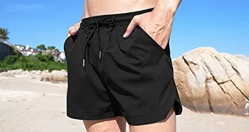 Vista 4 de COOFANDY Traje de baño para hombre de secado rápido traje de baño