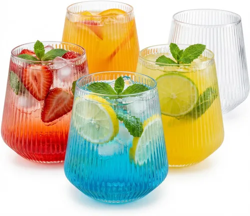 Vista 4 de Maaacute 40 Pack Vasos de Plástico sin Tallo para Vino, Cóctel, Whisky, Champán, Vasos Desechables Irrompibles de 12 Oz para Fiestas, Bares, Bodas